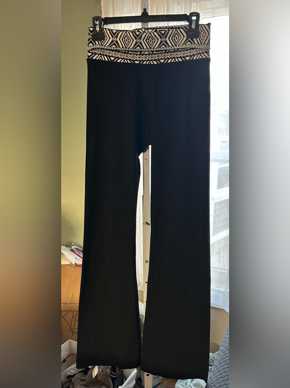 Hard Tail Rolldown Bootleg Flare Pants in black